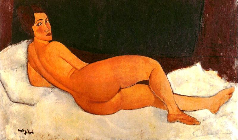 Amedeo Modigliani Nude, Looking Over Her Right Shoulder oil painting picture